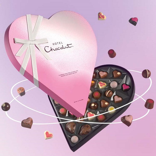 A heart shaped box of chocolates